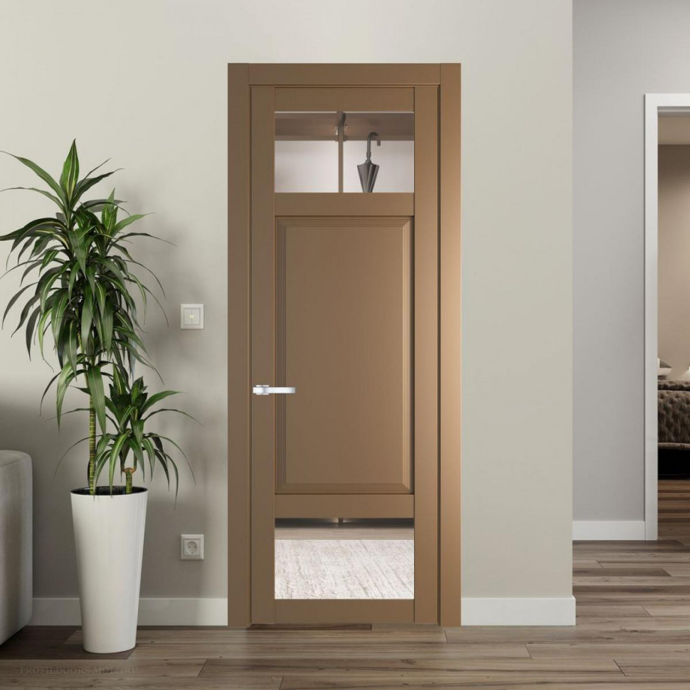 Межкомнатная дверь ProfilDoors 2.3.4 PD цвет Перламутр золото вставка Прозрачное