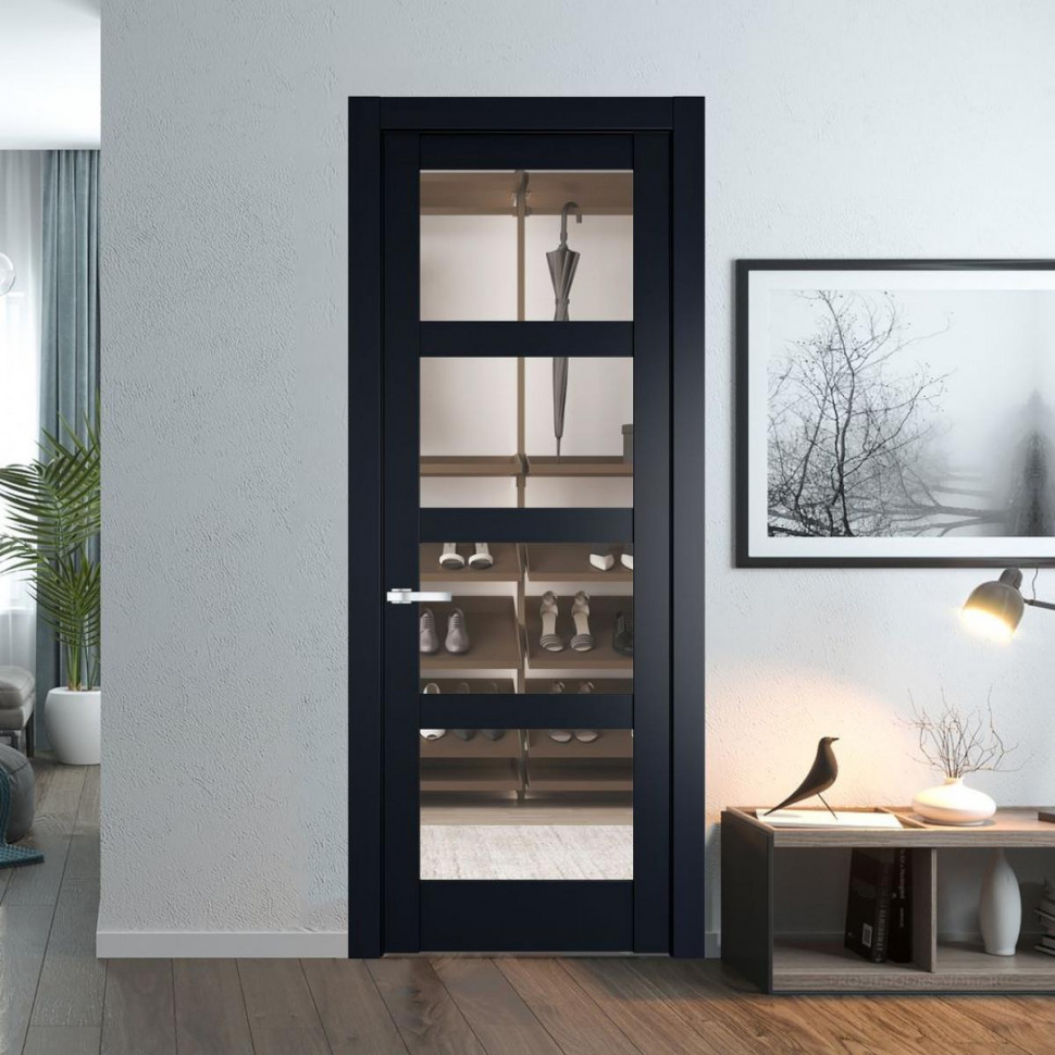 Межкомнатная дверь ProfilDoors 4.4.2 PD цвет Нэви Блу вставка Прозрачное