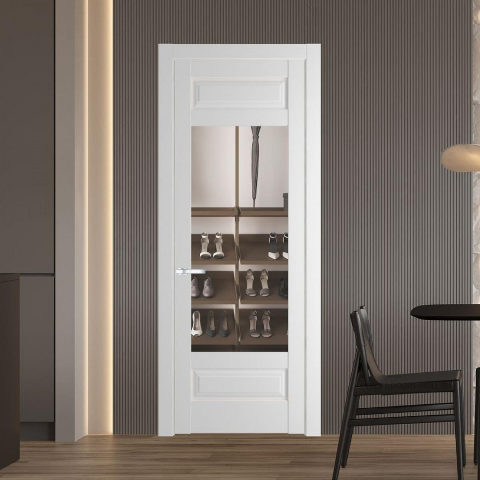 Межкомнатная дверь ProfilDoors 4.3.3 PD цвет Крем Вайт вставка Прозрачное
