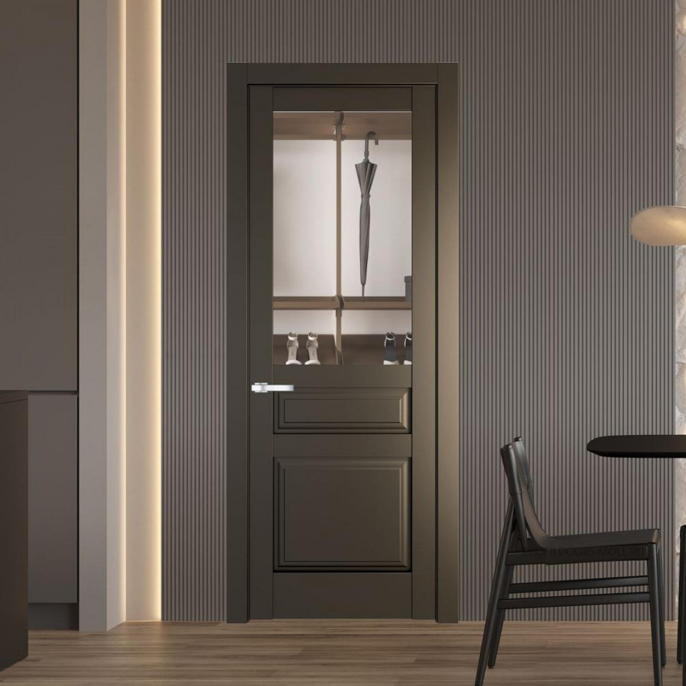 Межкомнатная дверь ProfilDoors 4.5.3 PD цвет Перламутр бронза вставка Прозрачное