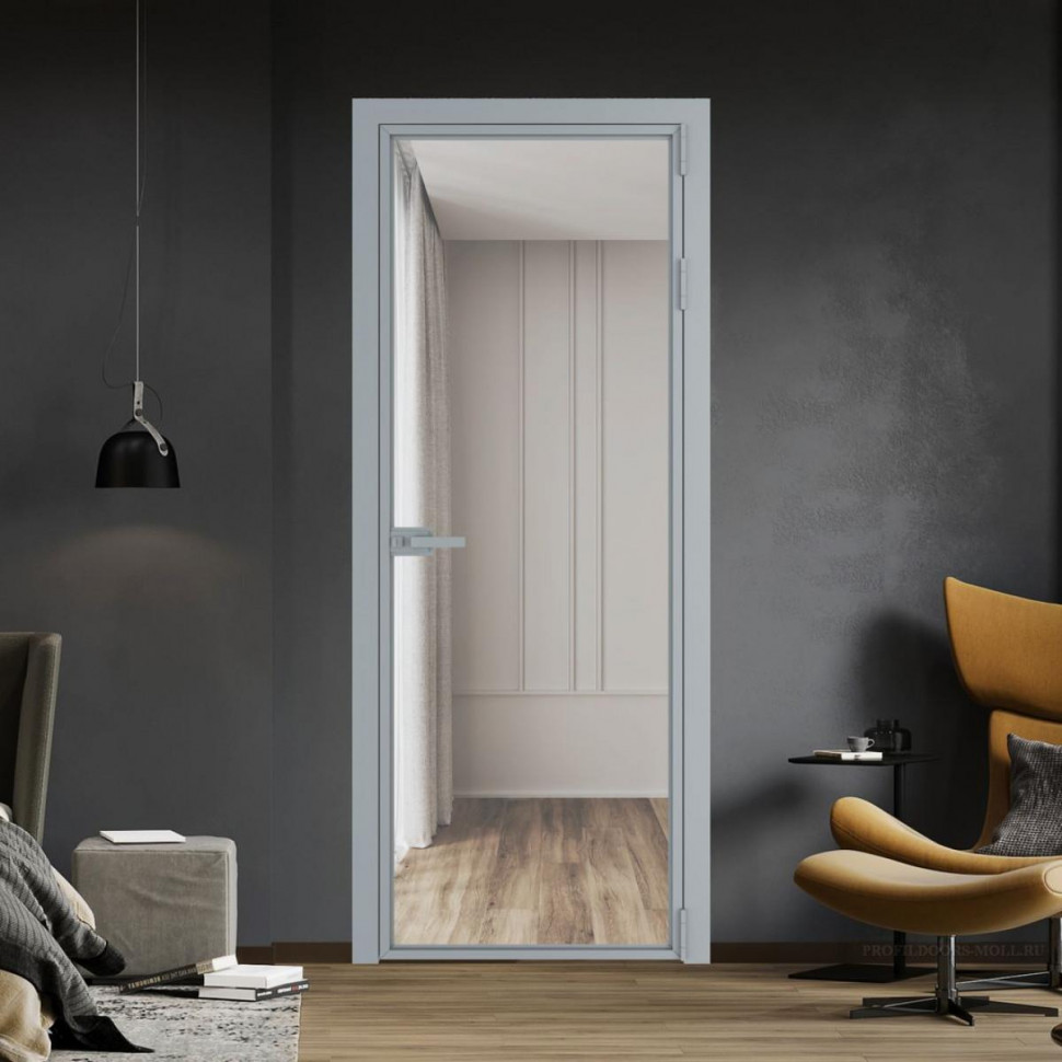 Межкомнатная дверь ProfilDoors 1 AX Прозрачное профиль Серебро