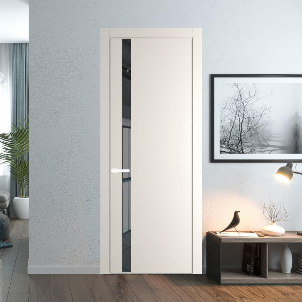 Межкомнатная дверь ProfilDoors 18 PW Перламутр белый Зеркало Grey молдинг Вайт