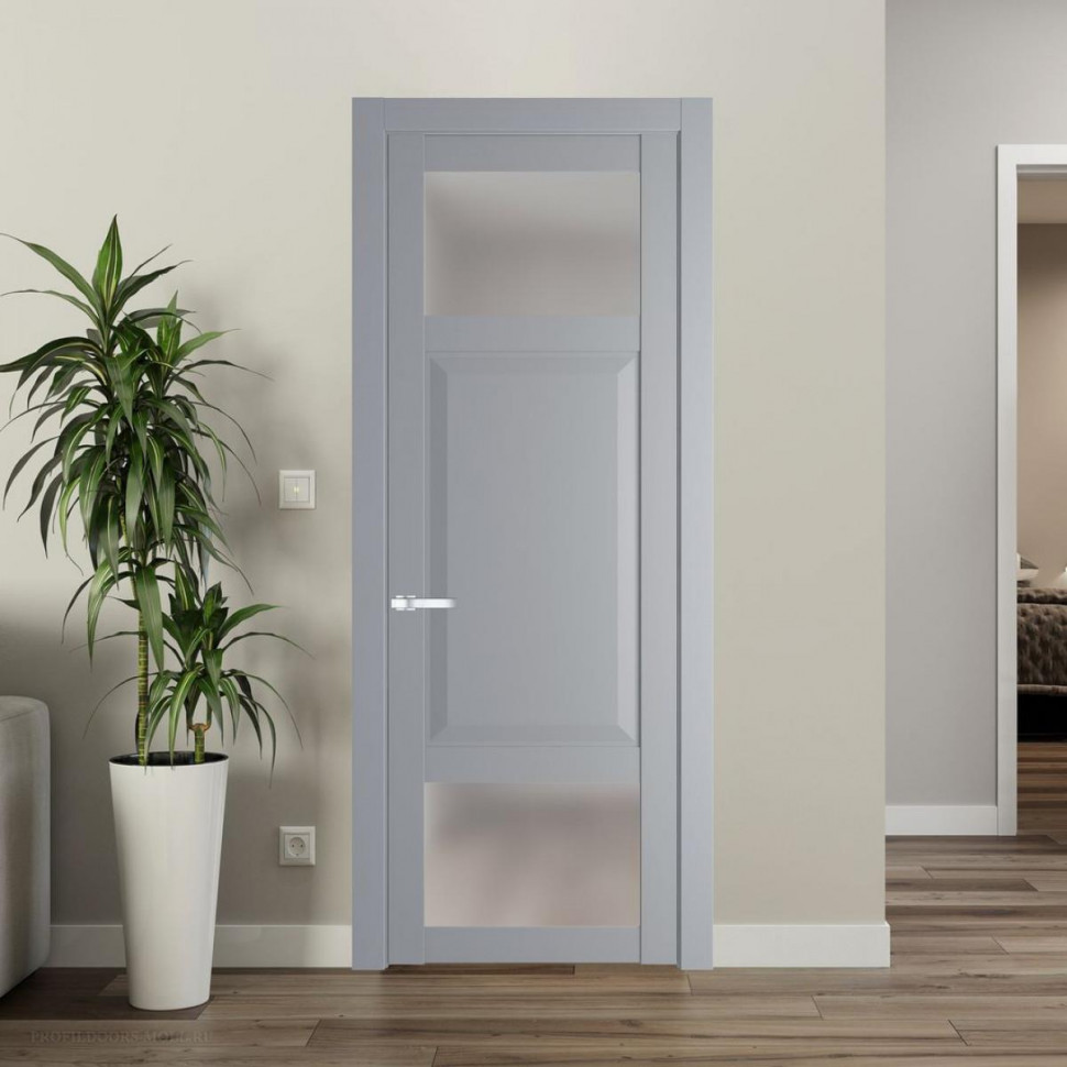 Межкомнатная дверь ProfilDoors 1.3.4 PD цвет Смоки вставка Матовое