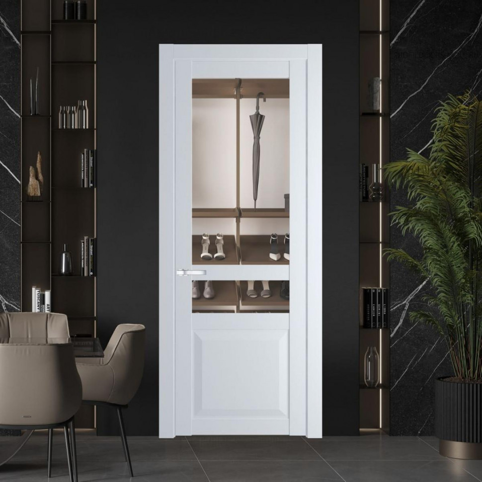 Межкомнатная дверь ProfilDoors 1.5.4 PD цвет Вайт вставка Прозрачное