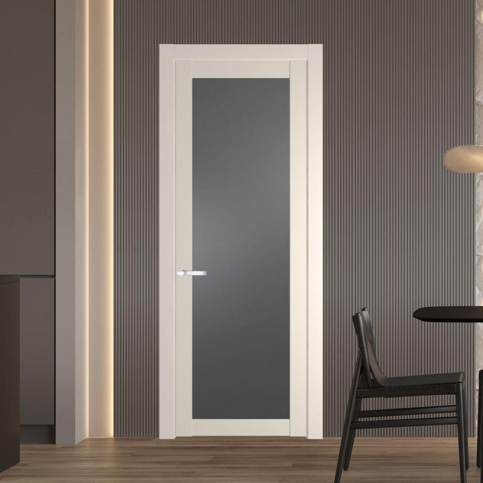 Межкомнатная дверь ProfilDoors 2.1.2 PD цвет Кремовая Магнолия вставка Графит