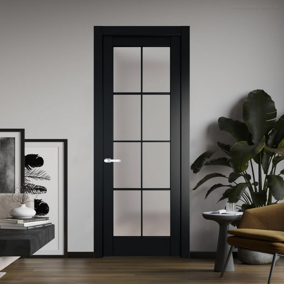 Межкомнатная дверь ProfilDoors 4.1.2 (р.8) PD цвет Блэк вставка Матовое