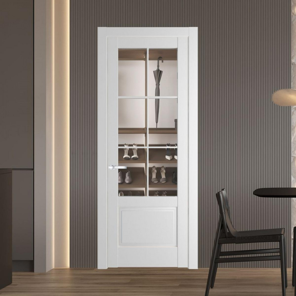 Межкомнатная дверь ProfilDoors 4.2.2 (р.6) PD цвет Крем Вайт вставка Прозрачное