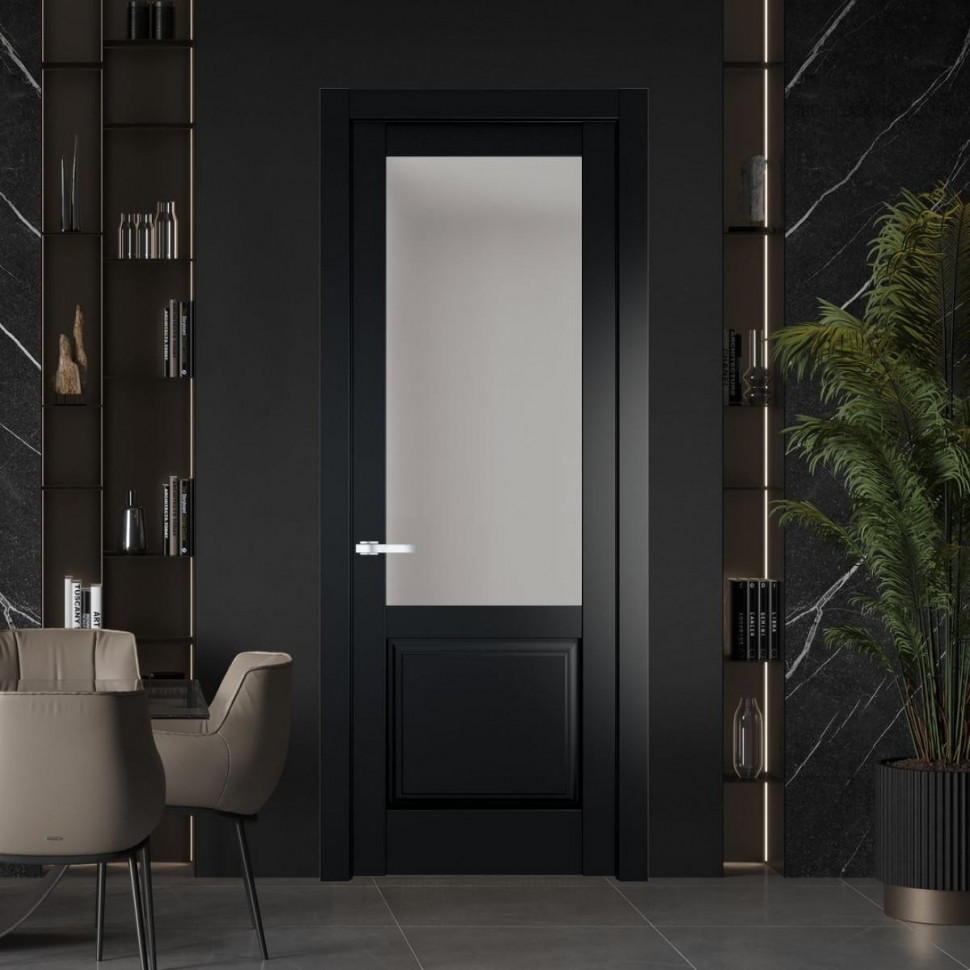 Межкомнатная дверь ProfilDoors 4.2.2 PD цвет Блэк вставка Матовое