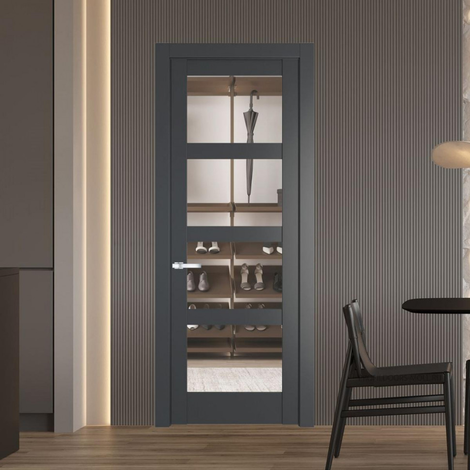 Межкомнатная дверь ProfilDoors 4.4.2 PD цвет Графит вставка Прозрачное