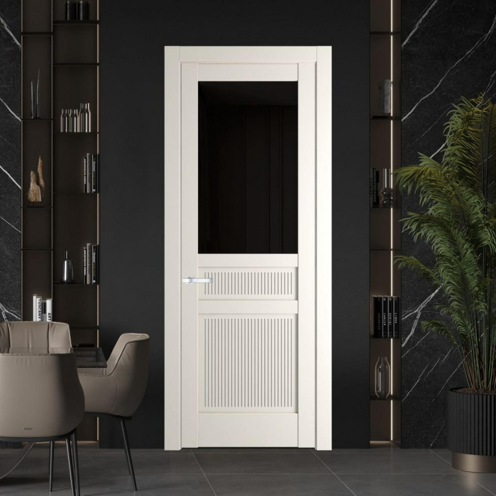 Межкомнатная дверь ProfilDoors 2.3.2PM Перламутр белый Черное тонированное
