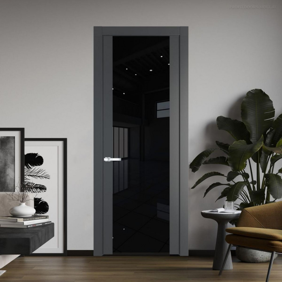 Межкомнатная дверь ProfilDoors 1.13P Графит Черный триплекс