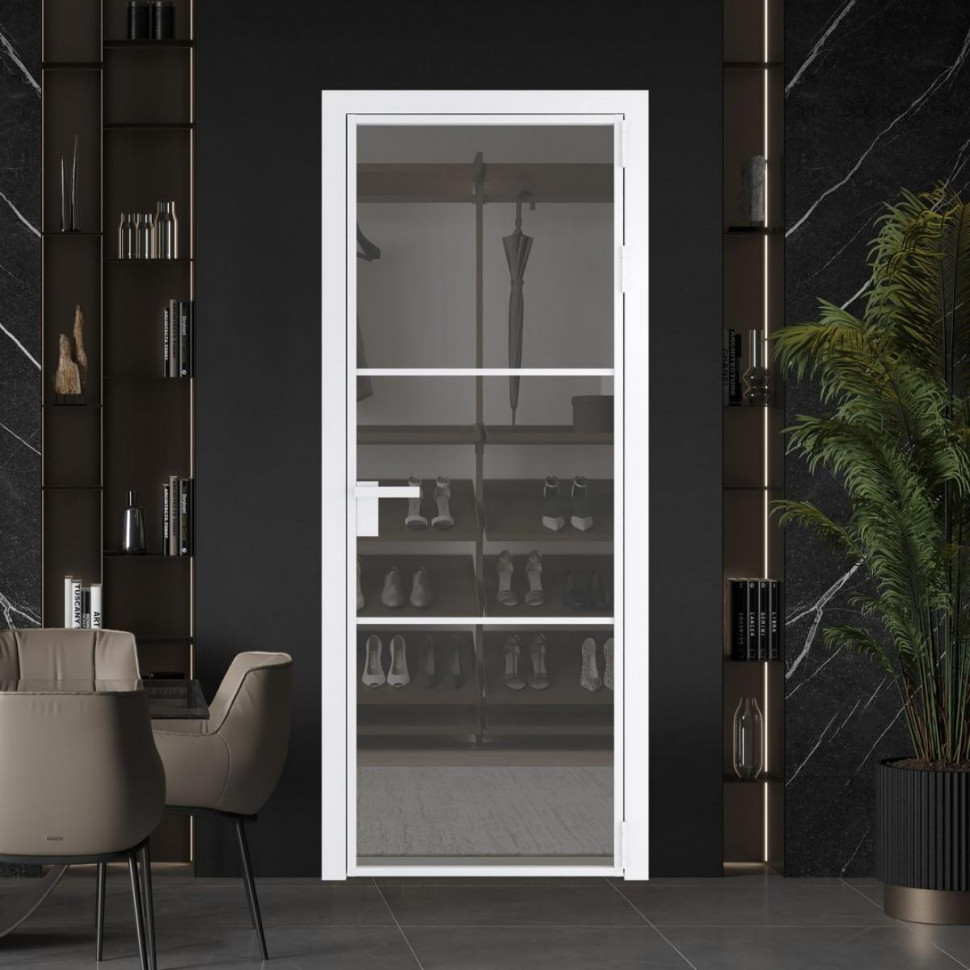 Межкомнатная дверь ProfilDoors 13 AG стекло Комфорт серый цвет профиля Вайт