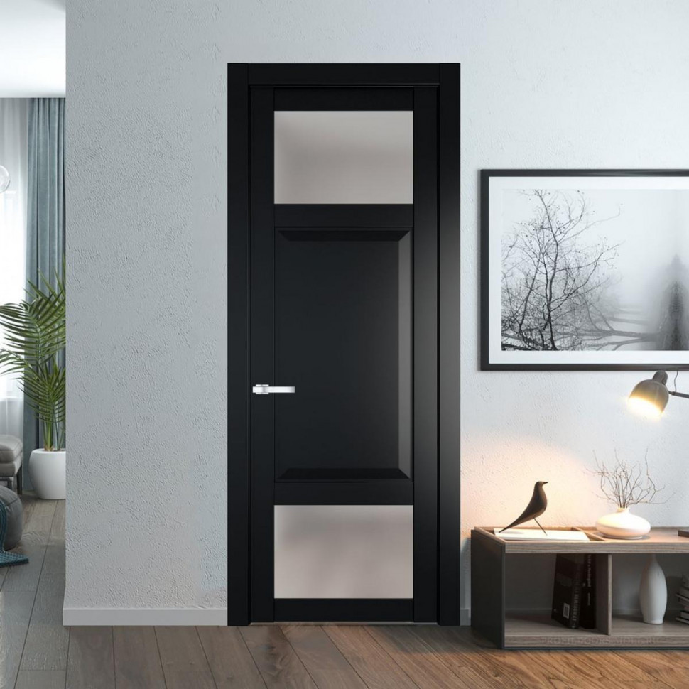 Межкомнатная дверь ProfilDoors 1.3.4 PD цвет Блэк вставка Матовое