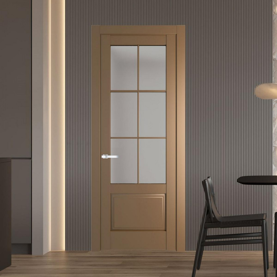 Межкомнатная дверь ProfilDoors 4.2.2 (р.6) PD цвет Перламутр золото вставка Матовое