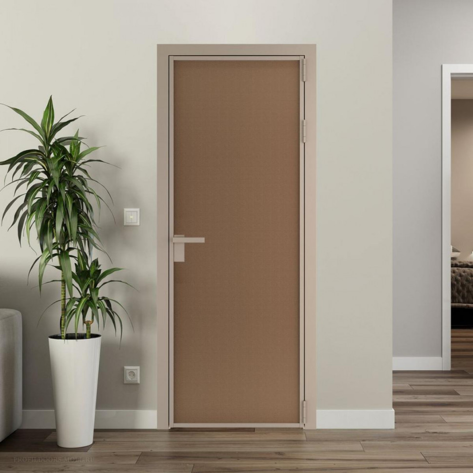 Межкомнатная дверь ProfilDoors 1 AP цвет Перламутр бронза элегант профиль Никель матовый