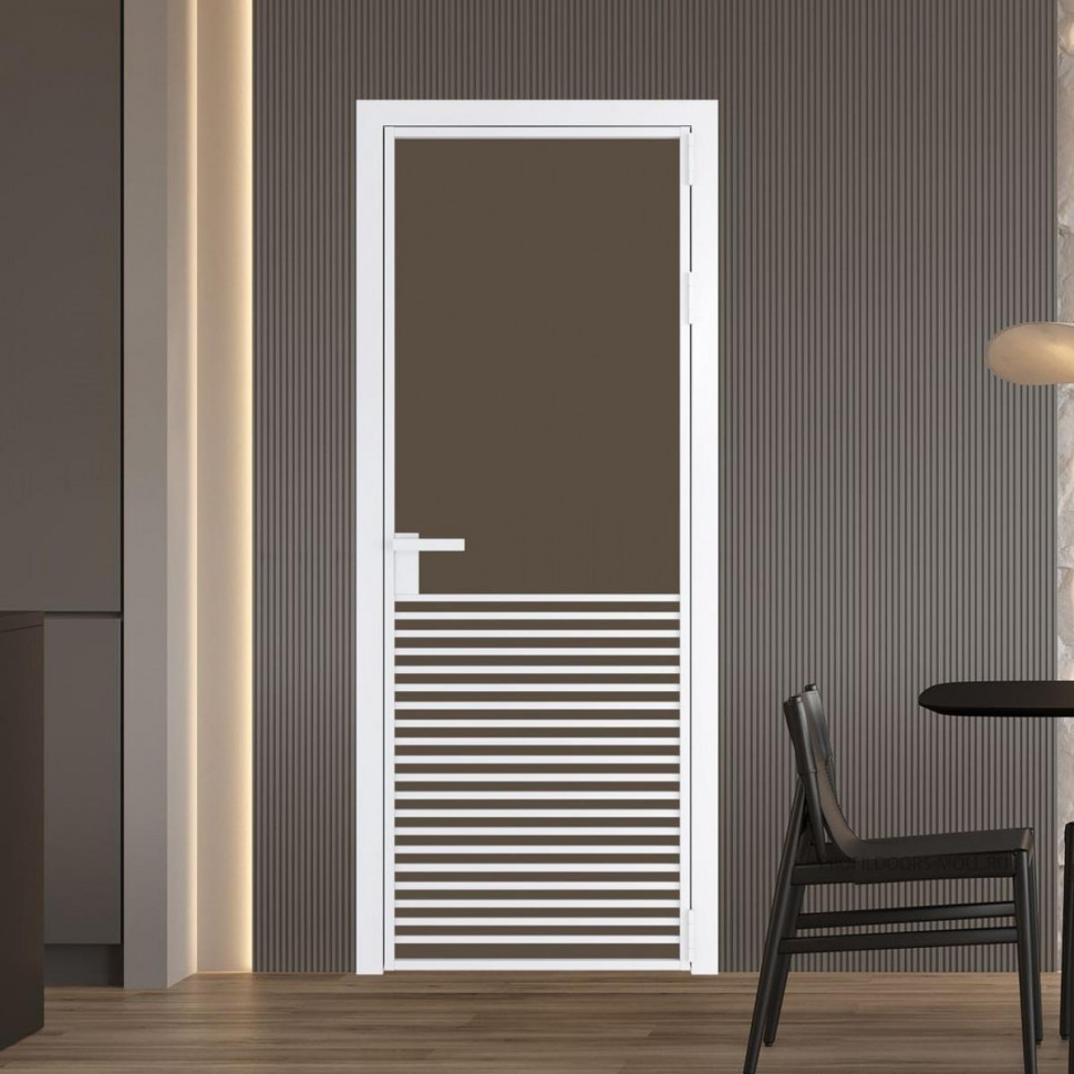 Межкомнатная дверь ProfilDoors 16 AG стекло Монохром гляссе триплекс цвет профиля Вайт
