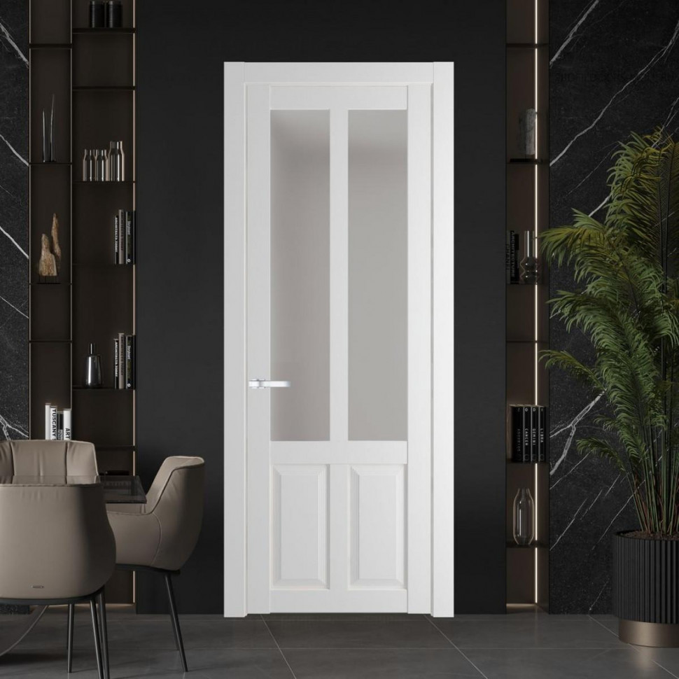 Межкомнатная дверь ProfilDoors 2.8.2 PD цвет Крем Вайт вставка Матовое