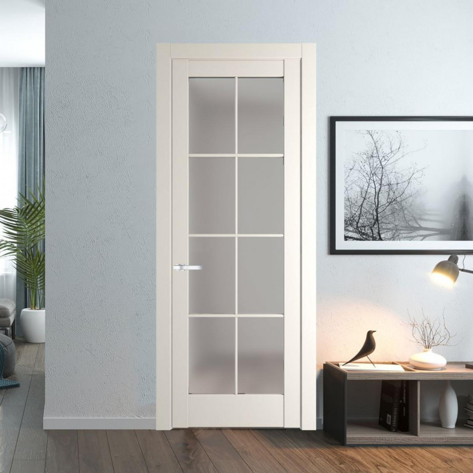 Межкомнатная дверь ProfilDoors 4.1.2 (р.8) PD цвет Перламутр белый вставка Матовое