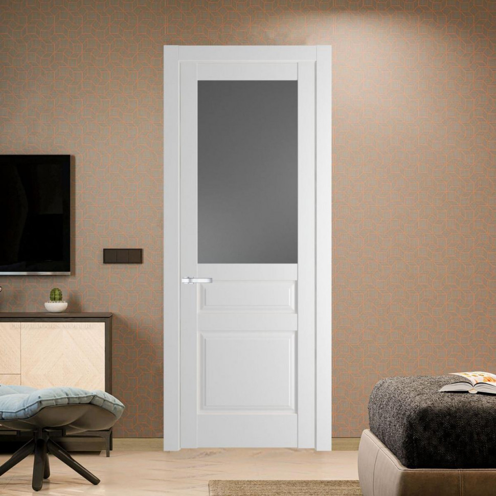 Межкомнатная дверь ProfilDoors 4.5.3 PD цвет Крем Вайт вставка Графит