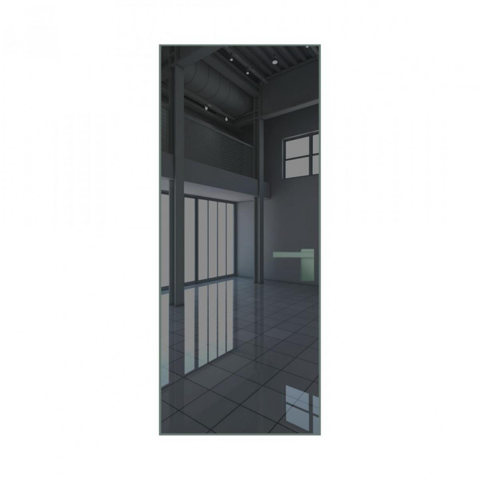 Межкомнатная дверь ProfilDoors 0M Зеркало Grey алюминиевая кромка Зеленый воск