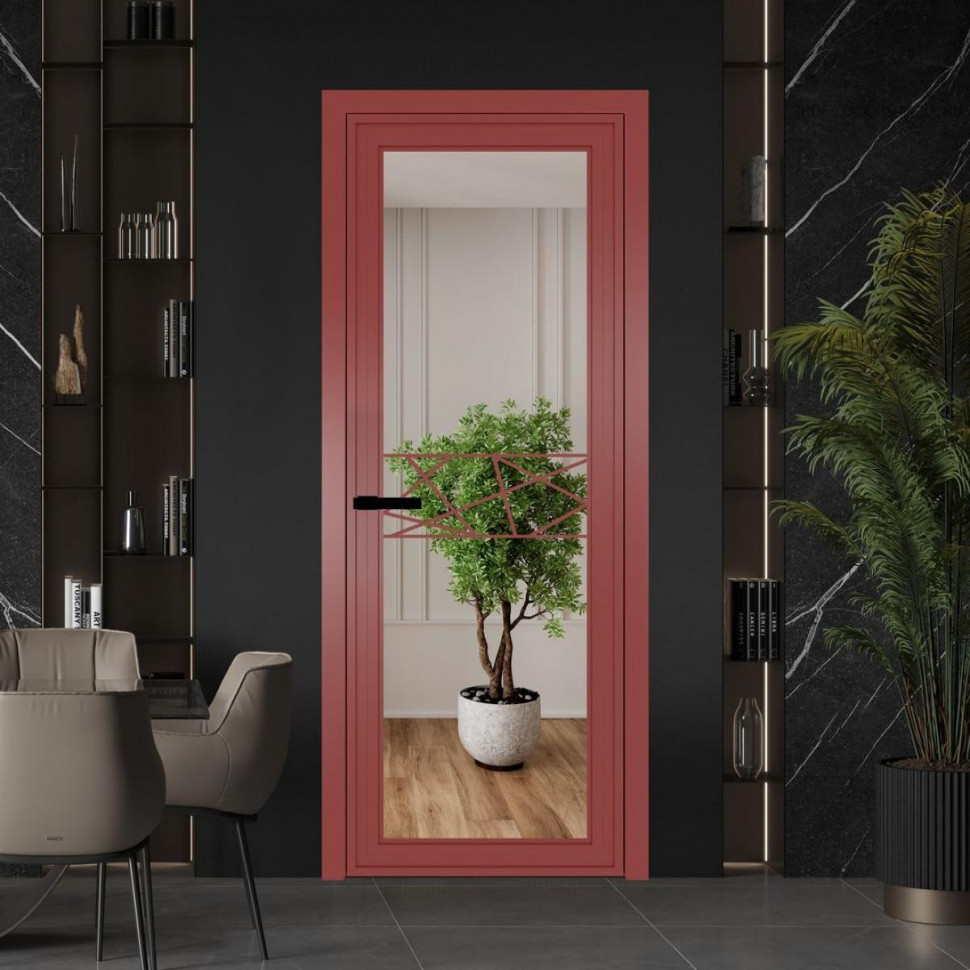 Межкомнатная дверь ProfilDoors 1 AGP Зеркало профиль Красный антрацит Рисунок 1