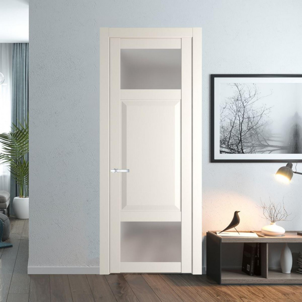 Межкомнатная дверь ProfilDoors 1.3.4 PD цвет Перламутр белый вставка Матовое