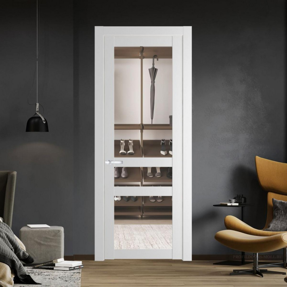 Межкомнатная дверь ProfilDoors 1.5.2 PD цвет Крем Вайт вставка Прозрачное