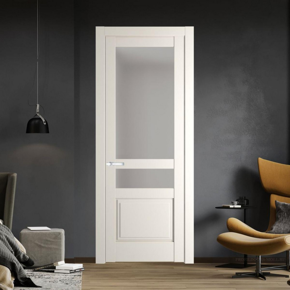 Межкомнатная дверь ProfilDoors 3.5.4 PD цвет Перламутр белый вставка Матовое