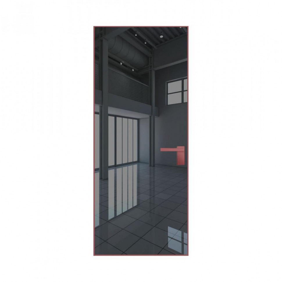 Межкомнатная дверь ProfilDoors 0M Зеркало Grey алюминиевая кромка Красный антрацит