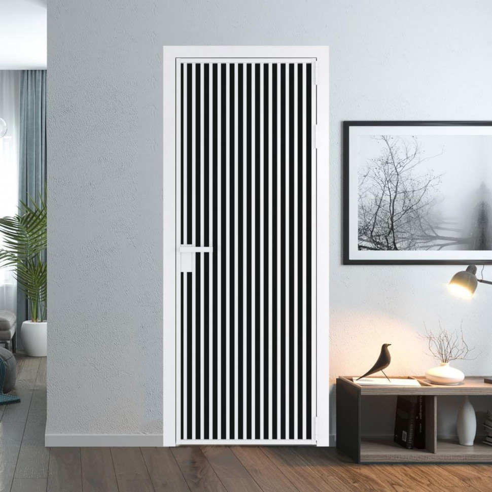 Межкомнатная дверь ProfilDoors 11 AG стекло Монохром черный триплекс цвет профиля Вайт