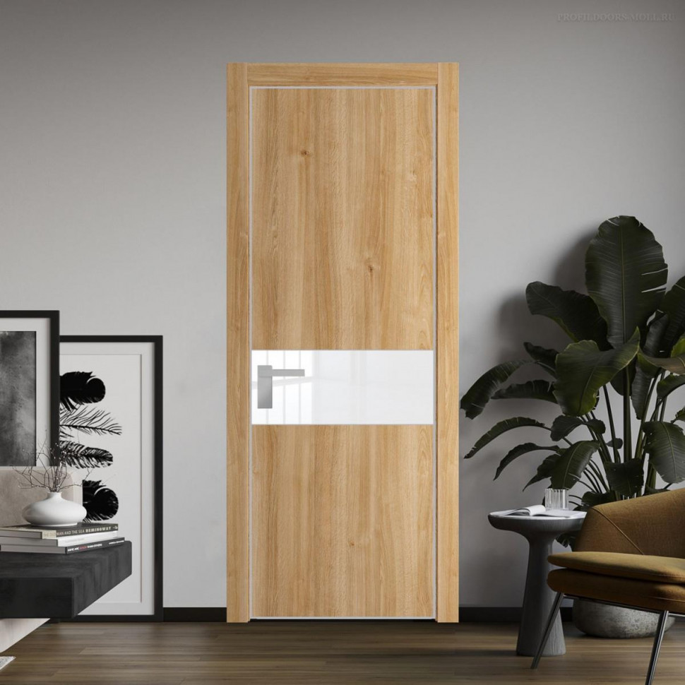 Межкомнатная дверь ProfilDoors 17 NE Дуб Карамель с кромкой Матовая с стекляной вставкой лак классик