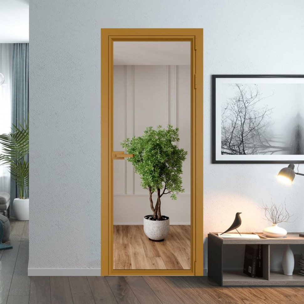 Межкомнатная дверь ProfilDoors 1 AV Зеркало профиль Золото