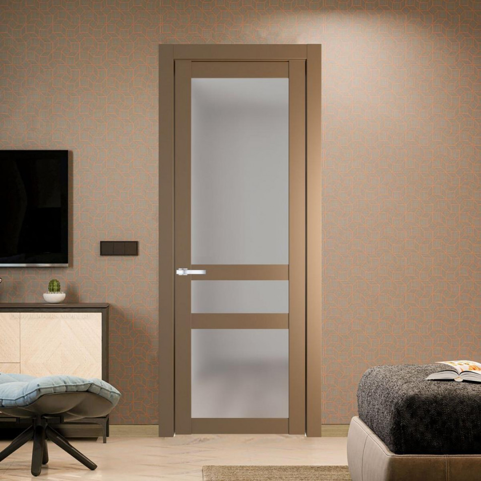 Межкомнатная дверь ProfilDoors 1.5.2 PD цвет Перламутр золото вставка Матовое