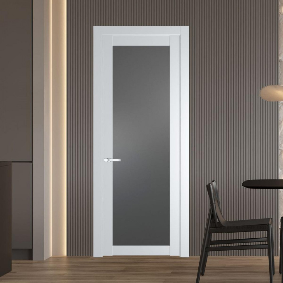 Межкомнатная дверь ProfilDoors 2.1.2 PD цвет Крем Вайт вставка Графит