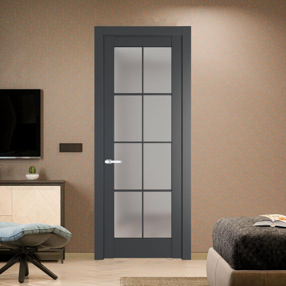 Межкомнатная дверь ProfilDoors 3.1.2 (р.8) PD цвет Графит вставка Матовое