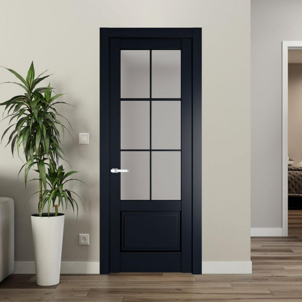 Межкомнатная дверь ProfilDoors 3.2.2 (р.6) PD цвет Нэви Блу вставка Матовое