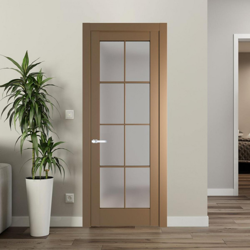 Межкомнатная дверь ProfilDoors 4.1.2 (р.8) PD цвет Перламутр золото вставка Матовое