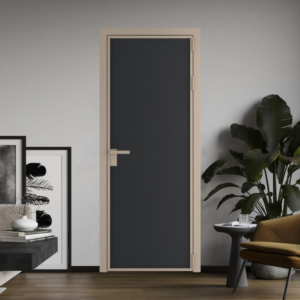 Межкомнатная дверь ProfilDoors 1 AP цвет Блэк элегант профиль Никель матовый