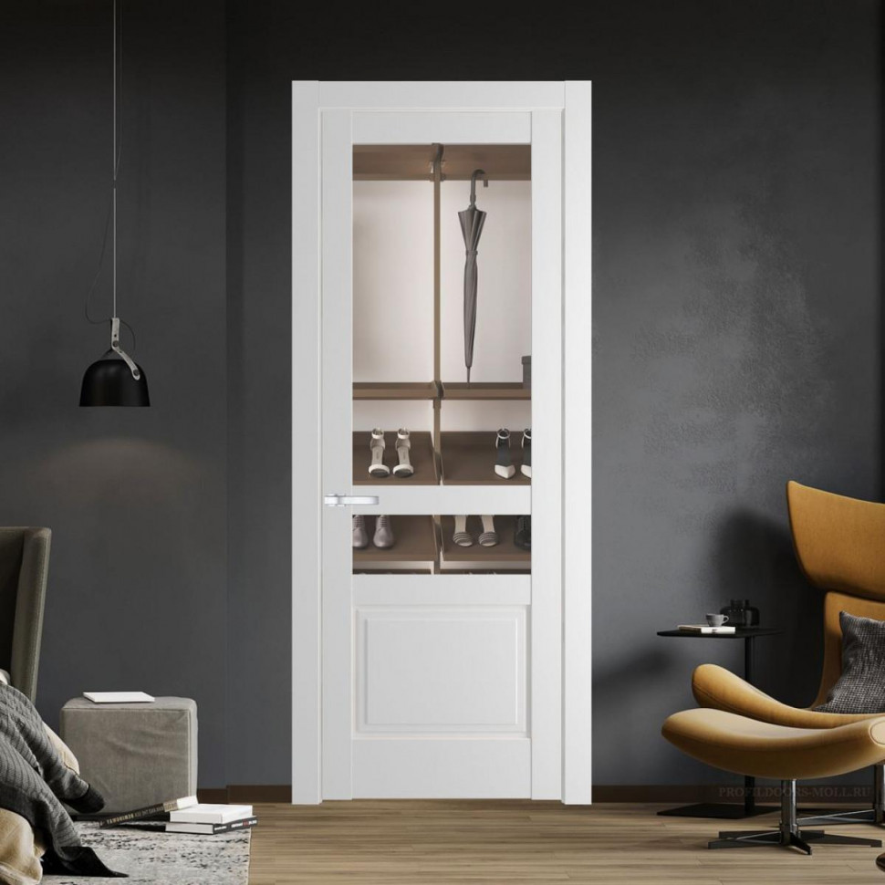 Межкомнатная дверь ProfilDoors 3.5.4 PD цвет Крем Вайт вставка Прозрачное