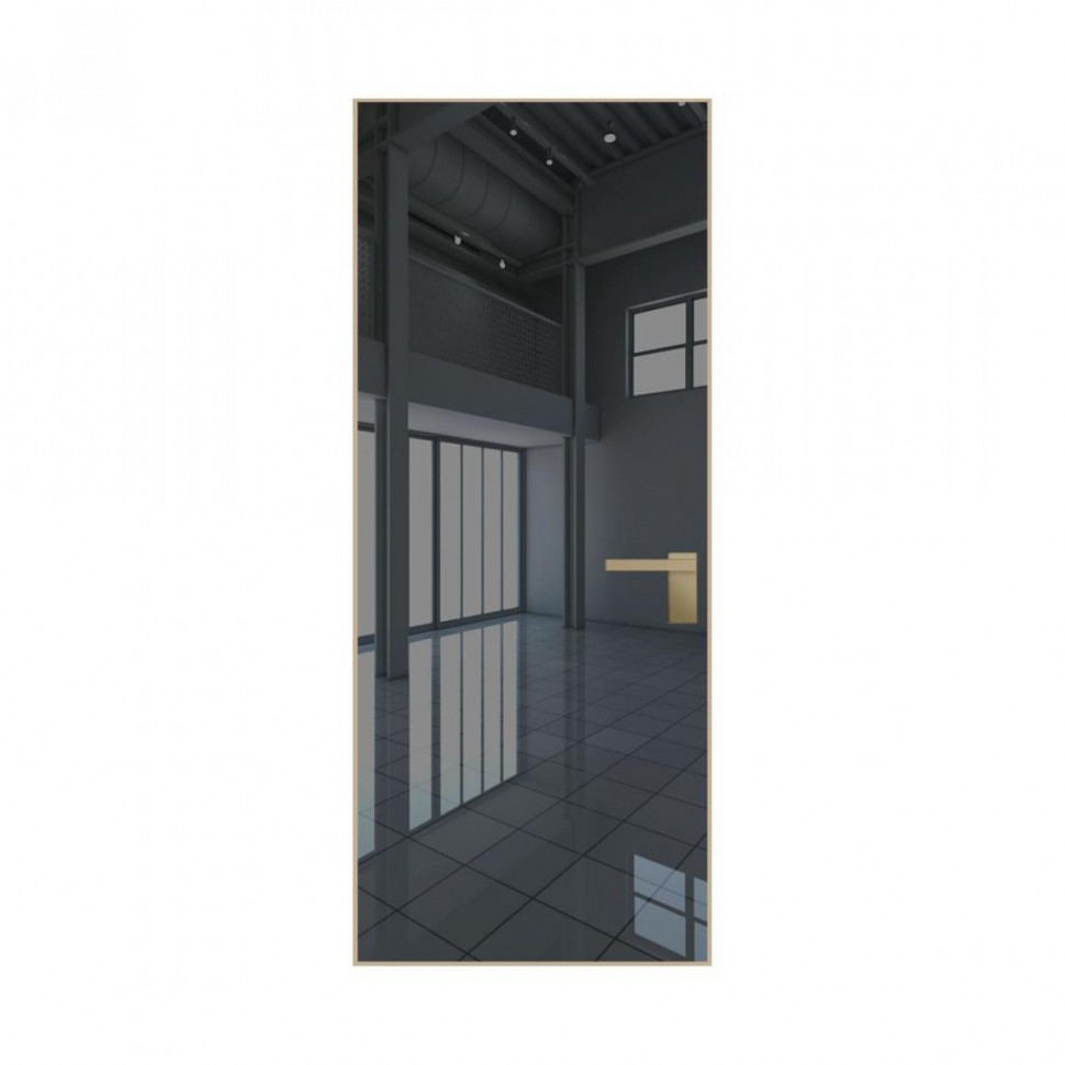 Межкомнатная дверь ProfilDoors 0M Зеркало Grey алюминиевая кромка Золото