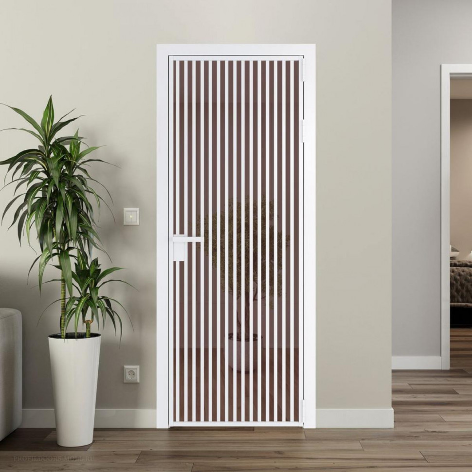 Межкомнатная дверь ProfilDoors 11 AG стекло Золотистая бронза цвет профиля Вайт