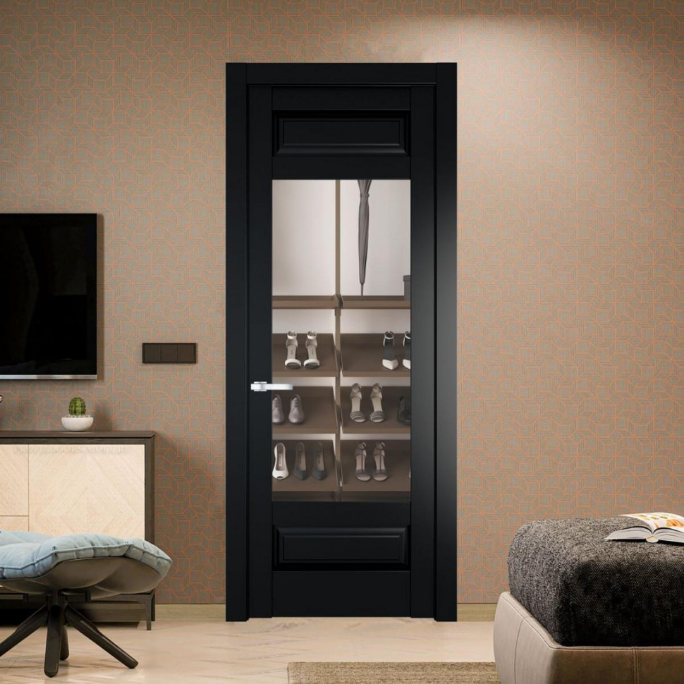 Межкомнатная дверь ProfilDoors 4.3.3 PD цвет Блэк вставка Прозрачное