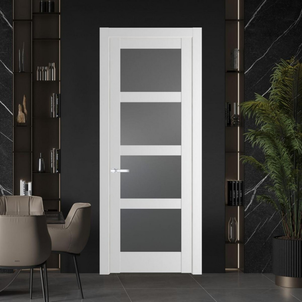Межкомнатная дверь ProfilDoors 4.4.2 PD цвет Крем Вайт вставка Графит