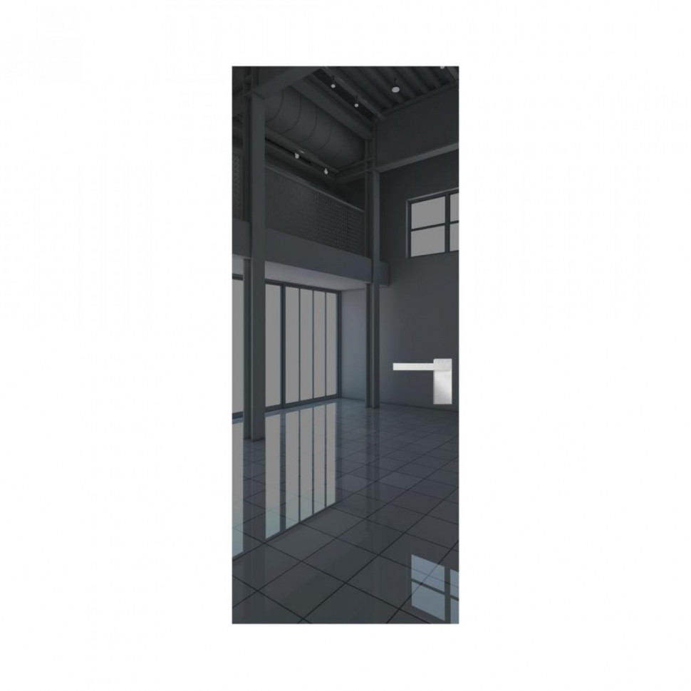 Межкомнатная дверь ProfilDoors 0M Зеркало Grey алюминиевая кромка Вайт