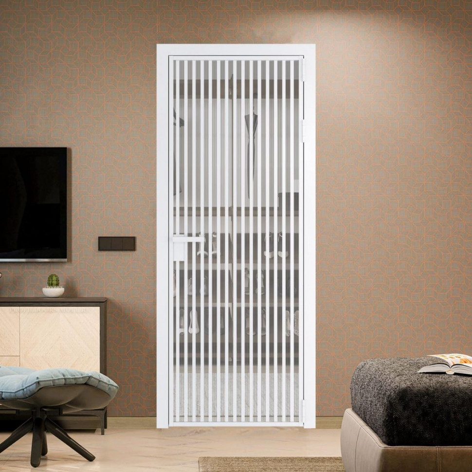 Межкомнатная дверь ProfilDoors 11 AG стекло Мору осветленное цвет профиля Вайт