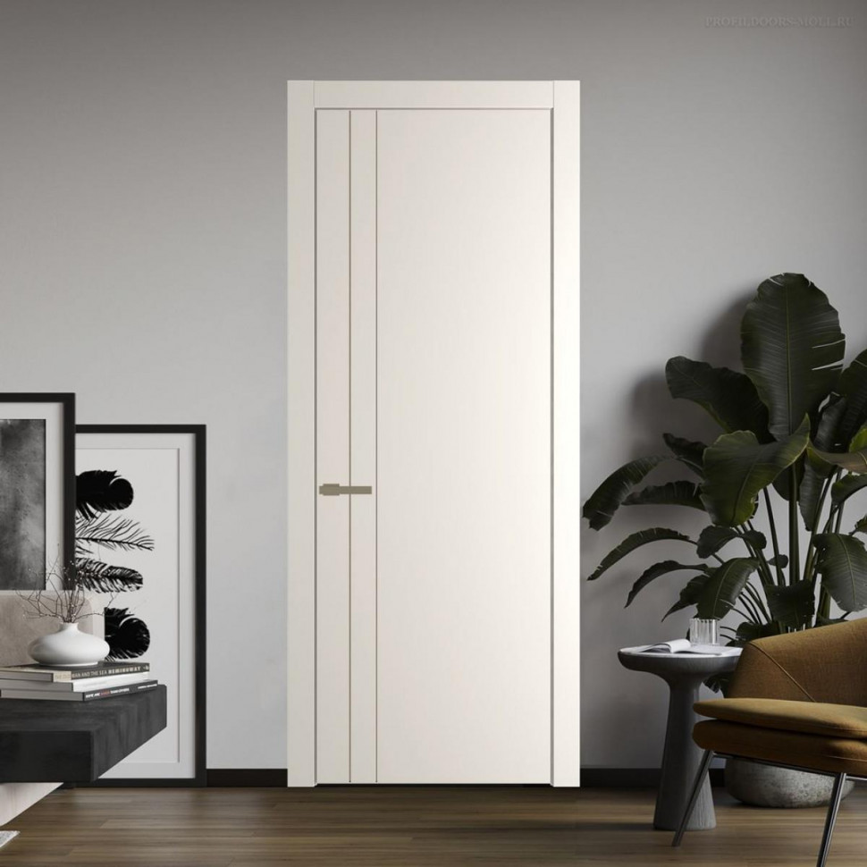 Межкомнатная дверь ProfilDoors 12 PW Перламутр белый Глухая молдинг Шампань