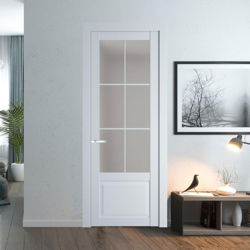 Межкомнатная дверь ProfilDoors 2.2.2 (р.6) PD цвет Вайт вставка Матовое