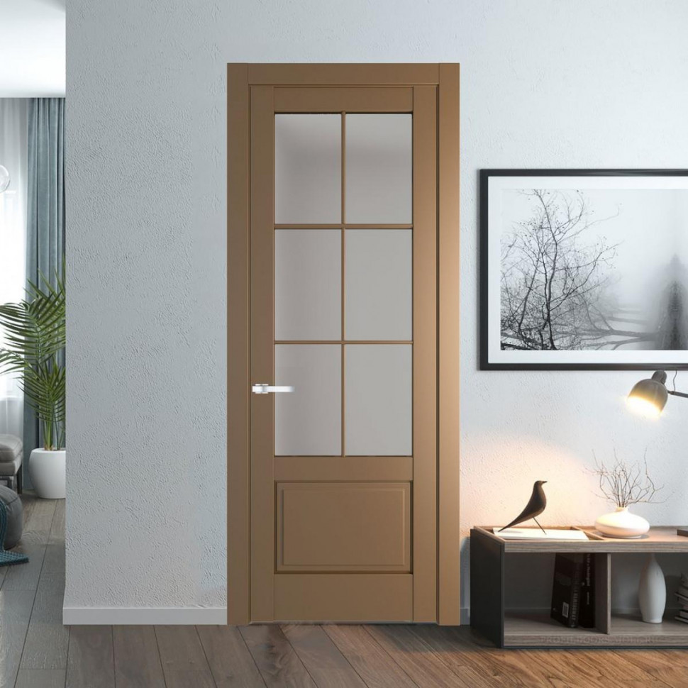 Межкомнатная дверь ProfilDoors 3.2.2 (р.6) PD цвет Перламутр золото вставка Матовое