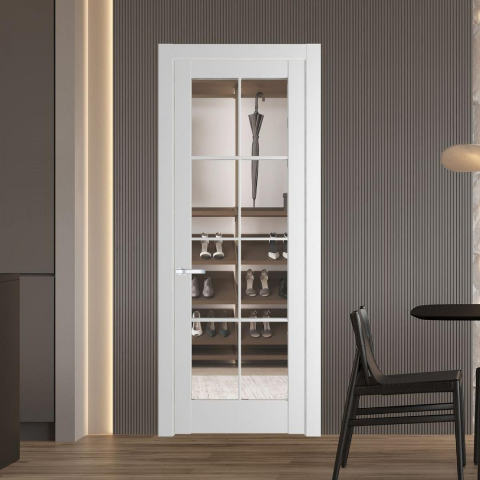 Межкомнатная дверь ProfilDoors 4.1.2 (р.8) PD цвет Крем Вайт вставка Прозрачное