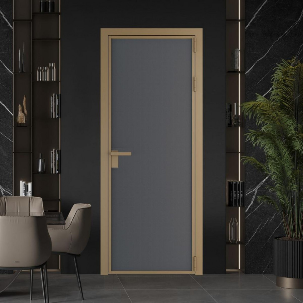 Межкомнатная дверь ProfilDoors 1 AP цвет Графит элегант профиль Шампань